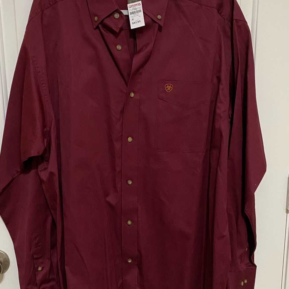 Cavender’s Ariat Men's Burgundy Shirt